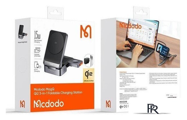 Беспроводное зарядное McDodo CH-519 22.5W USB Type-C с адаптером (черный) - Изображение №4 — Интернет-магазин ПроЗаказ