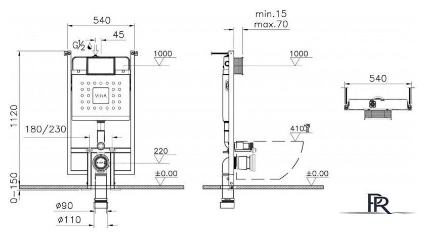 Инсталляция для унитаза Vitra V-Fix Core 738-5800-01 - Изображение №2 — Интернет-магазин ПроЗаказ