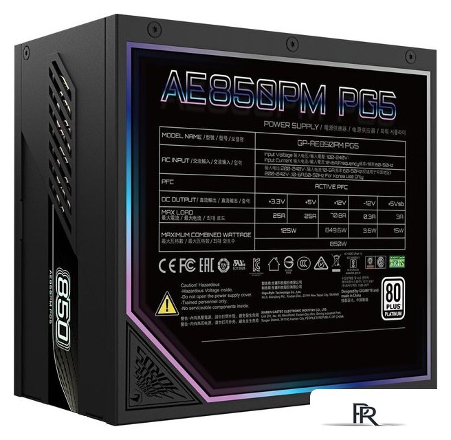 Блок питания Gigabyte Aorus Elite P850W Platinum AE850PM PG5 (rev. 1.1) - Изображение №5 — Интернет-магазин ПроЗаказ
