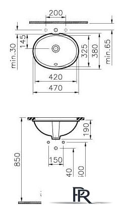 Умывальник Vitra Arkitekt 47x38 6039B003-0012 - Изображение №2 — Интернет-магазин ПроЗаказ
