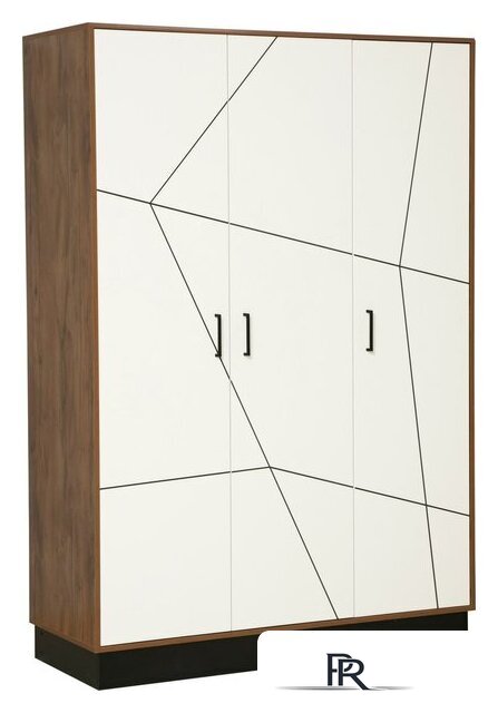 Шкаф распашной Олмеко Гамма 54.12 3-х дверный (таксония/черный/ПВХ белый) - Изображение №1 — Интернет-магазин ПроЗаказ