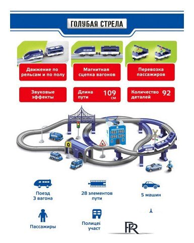 Набор железной дороги Голубая стрела Скоростной поезд Полицейский участок 95028 - Изображение №2 — Интернет-магазин ПроЗаказ