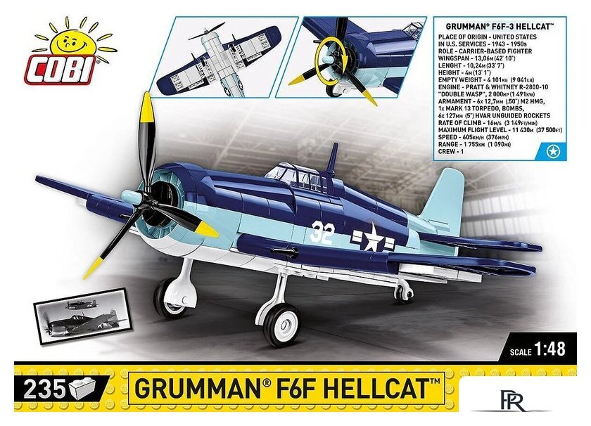 Конструктор Cobi Historical Collection WWII Grumman F6F Hellcat - Изображение №4 — Интернет-магазин ПроЗаказ