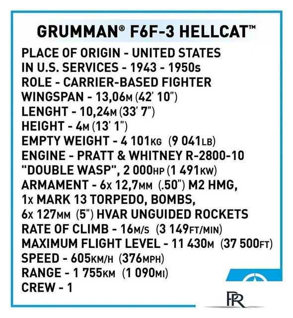 Конструктор Cobi Historical Collection WWII Grumman F6F Hellcat - Изображение №7 — Интернет-магазин ПроЗаказ