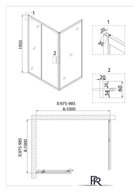 Душевая дверь Niagara NG-62-10A 100х195 - Изображение №4 — Интернет-магазин ПроЗаказ
