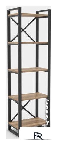 Стеллаж Hype Mebel Стандарт 80x170 (черный/дуб галифакс натуральный) - Изображение №1 — Интернет-магазин ПроЗаказ