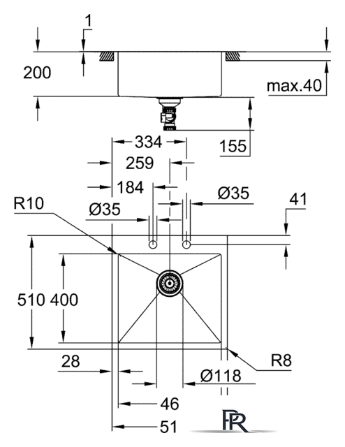 Кухонная мойка Grohe K800 60-S 51,8/51 1.0 31583SD1 - Изображение №3 — Интернет-магазин ПроЗаказ