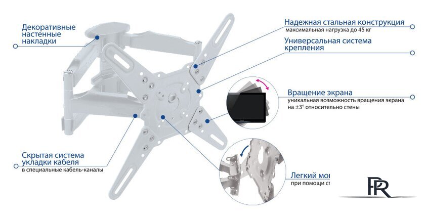 Кронштейн для телевизора Kromax ATLANTIS-45 (белый) - Изображение №3 — Интернет-магазин ПроЗаказ