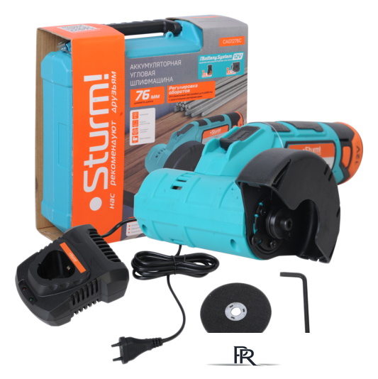 Угловая шлифмашина Sturm CAG1276C (с АКБ) - Изображение №1 — Интернет-магазин ПроЗаказ