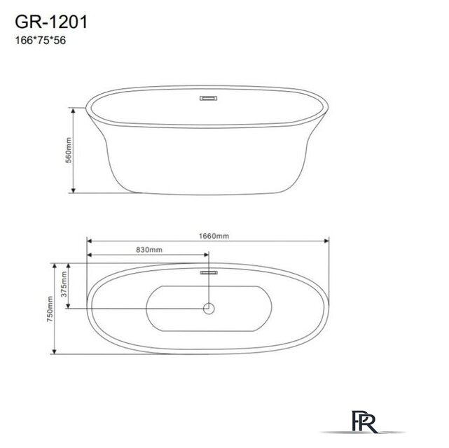 Ванна Grossman GR-1201 166x75 (с каркасом) - Изображение №3 — Интернет-магазин ПроЗаказ