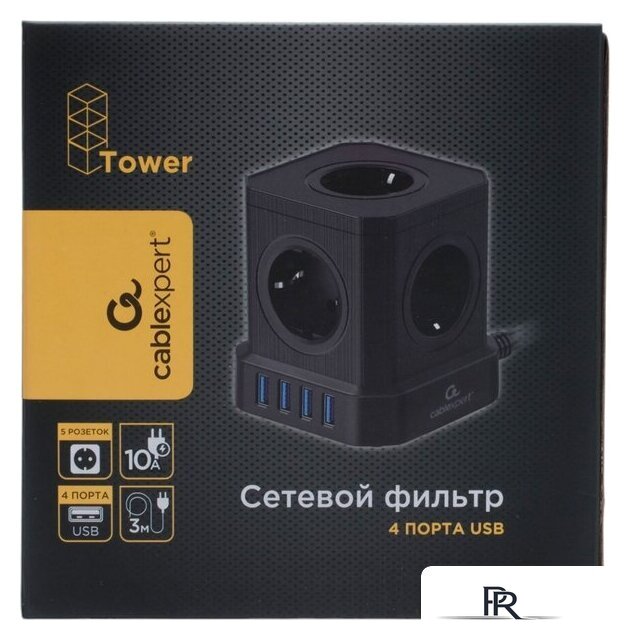 Сетевой фильтр Cablexpert TWR-5-U4-B-3 - Изображение №6 — Интернет-магазин ПроЗаказ