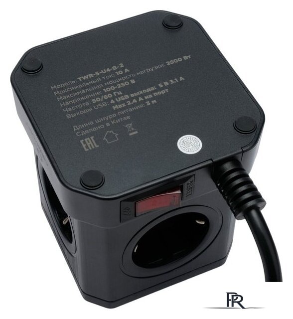 Сетевой фильтр Cablexpert TWR-5-U4-B-3 - Изображение №4 — Интернет-магазин ПроЗаказ