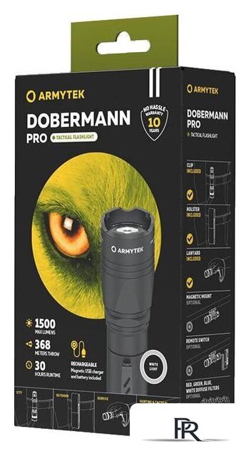 Фонарь Armytek Dobermann Pro Magnet USB (белый) - Изображение №3 — Интернет-магазин ПроЗаказ