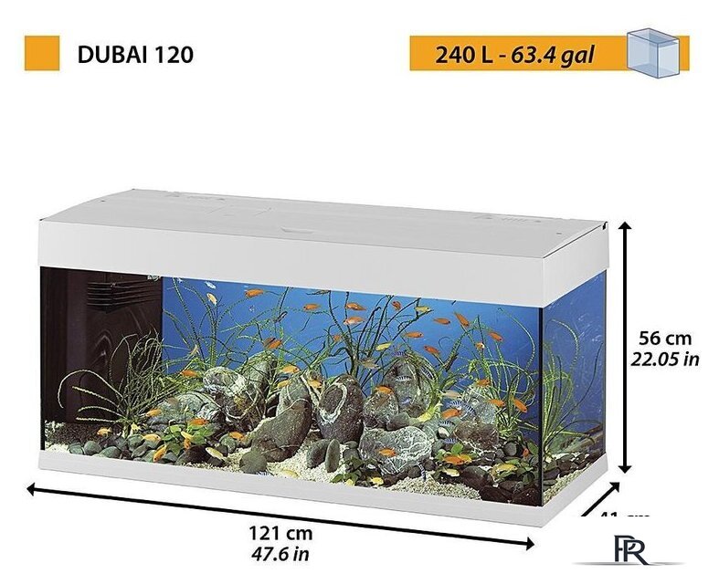 Аквариум Ferplast Dubai 100 led 240 л (белый) - Изображение №3 — Интернет-магазин ПроЗаказ