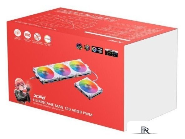 Комплект вентиляторов для корпуса с контроллером ADATA XPG Hurricane MAG 120 ARGB PWM (белый) - Изображение №6 — Интернет-магазин ПроЗаказ