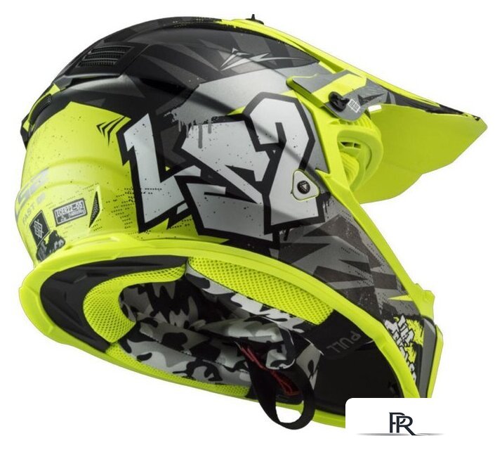 Мотошлем LS2 MX437 Fast 2 Mini Crusher (S, черный/желтый) - Изображение №10 — Интернет-магазин ПроЗаказ