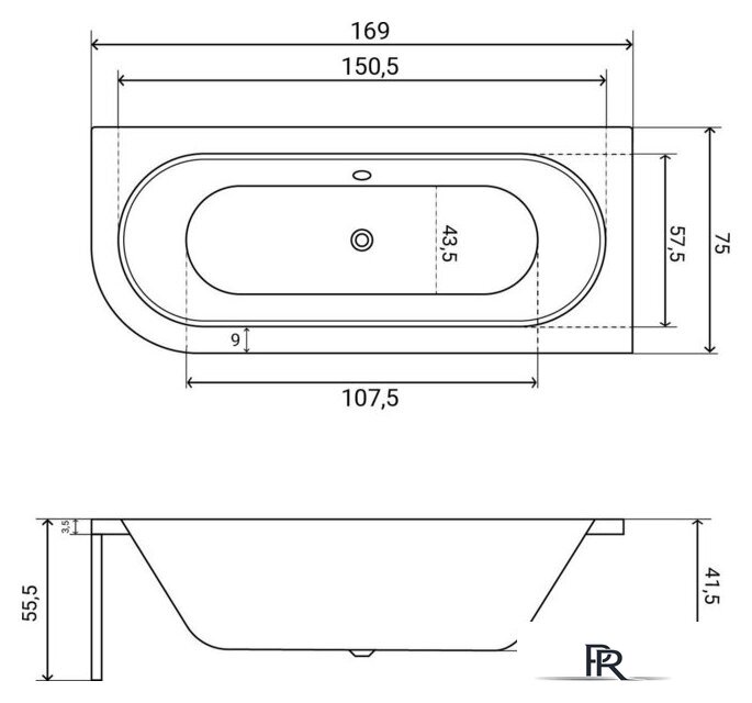 Ванна Lauter Bliss 170х75 P 21201072P - Изображение №30 — Интернет-магазин ПроЗаказ