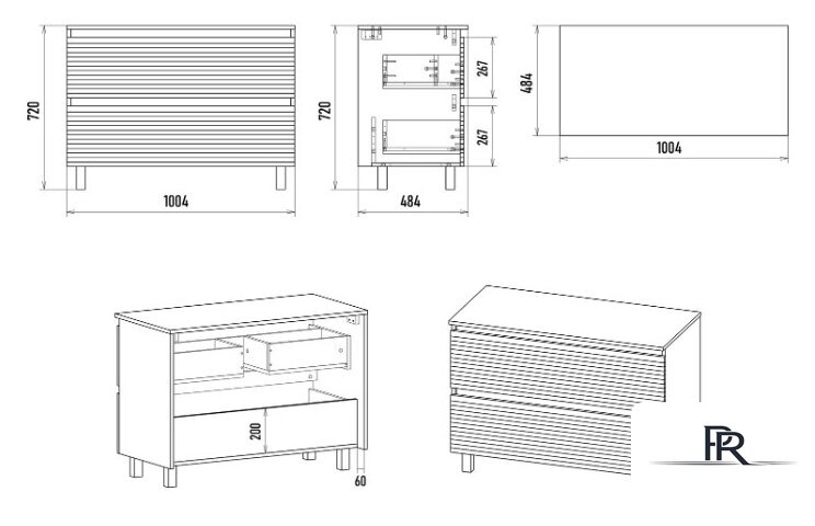  Brevita Тумба под умывальник Dakota 100 DAK-07100-19/01-2Я - Изображение №13 — Интернет-магазин ПроЗаказ