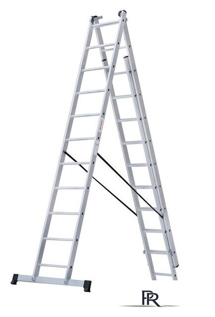 Лестница-стремянка Новая высота NV 123 алюминиевая трёхсекционная 3x11 ступеней - Изображение №4 — Интернет-магазин ПроЗаказ