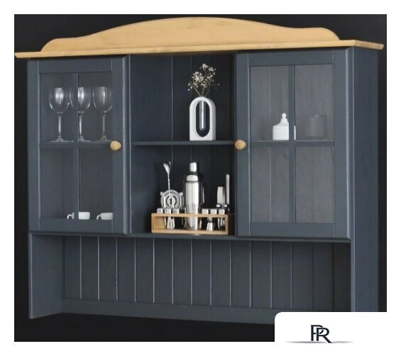 Шкаф-витрина Диприз Lena Д.73012.3 (серый воск/антик) - Изображение №1 — Интернет-магазин ПроЗаказ