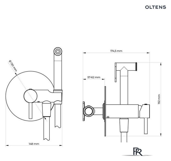Смеситель с лейкой для биде Oltens Molle 31100300 - Изображение №2 — Интернет-магазин ПроЗаказ