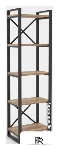 Стеллаж Hype Mebel Стандарт 50x170 (черный/дуб галифакс натуральный) - Изображение №1 — Интернет-магазин ПроЗаказ
