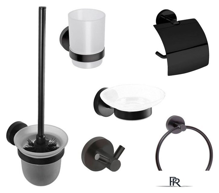 Набор аксессуаров для ванной Bemeta Dark 204600 (черный) - Изображение №1 — Интернет-магазин ПроЗаказ