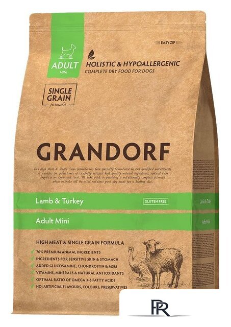 Сухой корм для собак Grandorf Dog Mini Breeds Lamb & Turkey (с ягненком и индейкой) 8 кг - Изображение №1 — Интернет-магазин ПроЗаказ