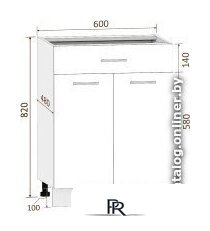 Шкаф напольный Кортекс-мебель Корнелия Лира НШ60р1ш без столешницы (белый) - Изображение №4 — Интернет-магазин ПроЗаказ