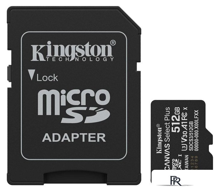 Карта памяти Kingston Canvas Select Plus microSDXC 512GB SDCS3/512GB (с адаптером) - Изображение №1 — Интернет-магазин ПроЗаказ