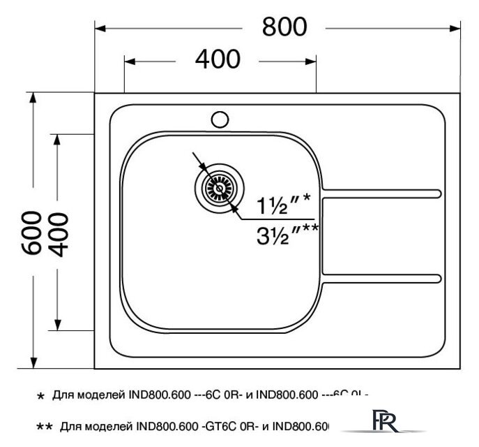 Кухонная мойка Ukinox Иннова IND800.600-6C 0L - Изображение №2 — Интернет-магазин ПроЗаказ