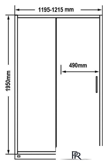 Душевая дверь MaybahGlass 195x120 MGD-1284-6 (графит/черный) - Изображение №8 — Интернет-магазин ПроЗаказ
