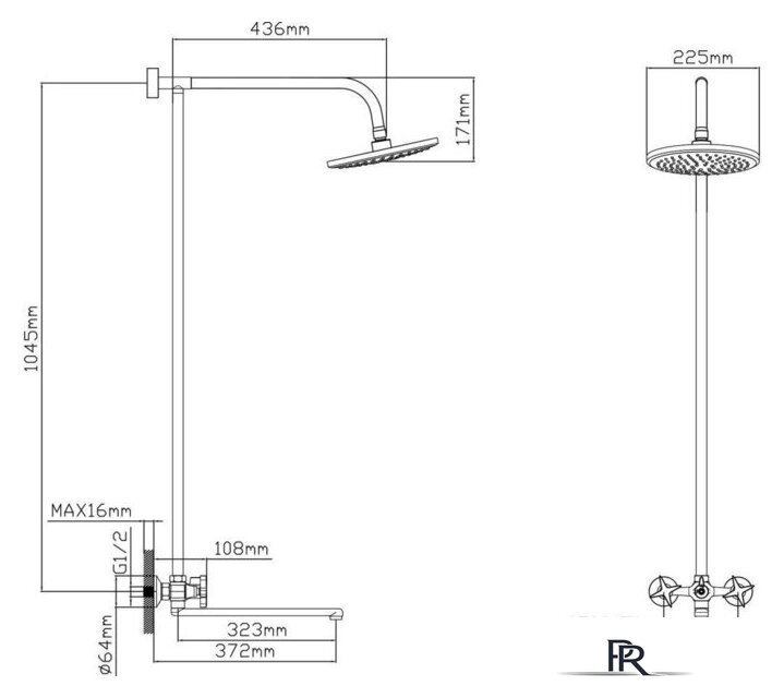 Душевая система  AV Engineering AVROL15-D35 - Изображение №2 — Интернет-магазин ПроЗаказ