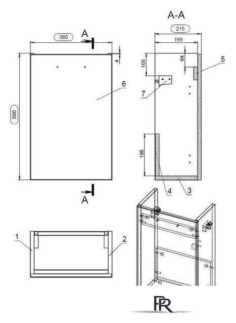  Cersanit Тумба под умывальник Lara 40 63420 - Изображение №6 — Интернет-магазин ПроЗаказ