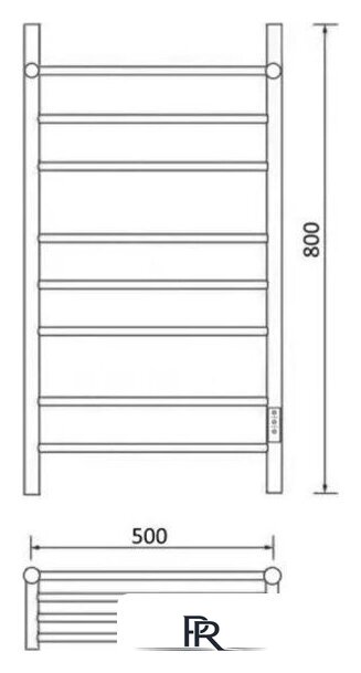 Полотенцесушитель Маргроид Ferrum Вид 10 СНШ 80x50 (латунь матовая, таймер справа) - Изображение №3 — Интернет-магазин ПроЗаказ