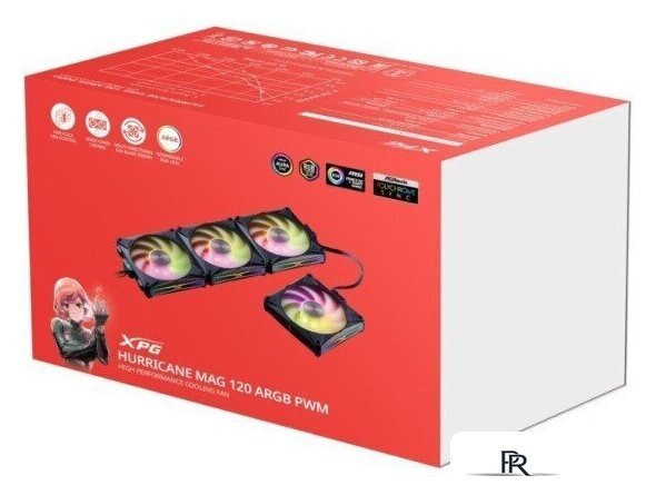 Комплект вентиляторов для корпуса с контроллером ADATA XPG Hurricane MAG 120 ARGB PWM (черный) - Изображение №5 — Интернет-магазин ПроЗаказ