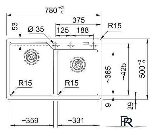 Кухонная мойка Franke Urban UBG 620-36-33 114.0687.309 (снежно-белый) - Изображение №2 — Интернет-магазин ПроЗаказ