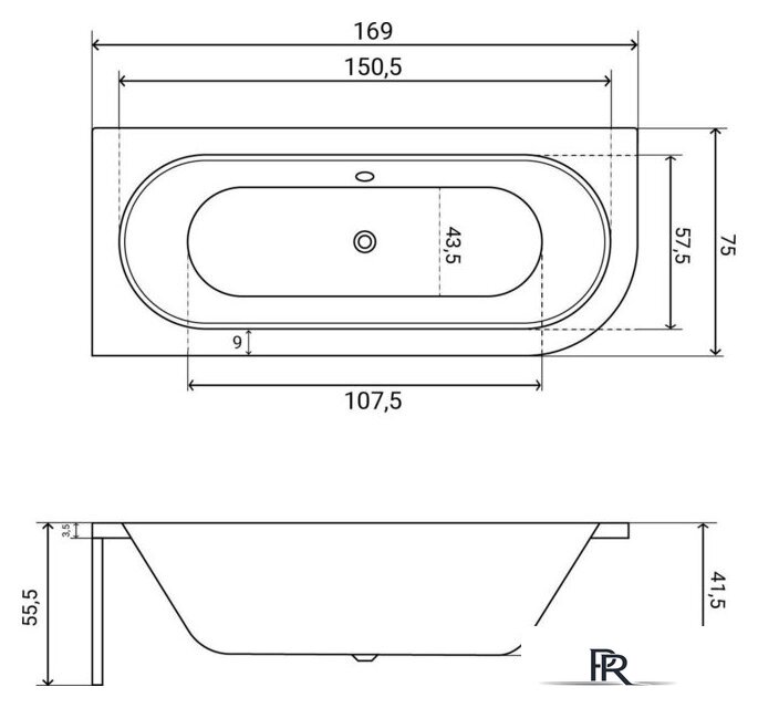 Ванна Lauter Bliss 170х75 L 21201071L - Изображение №28 — Интернет-магазин ПроЗаказ