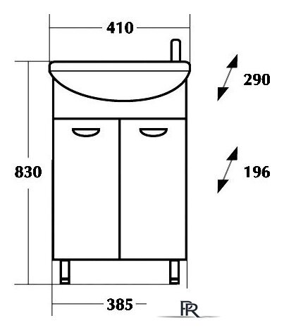  Onika Тумба под умывальник Азов 40.10 (белый) [104001] - Изображение №3 — Интернет-магазин ПроЗаказ