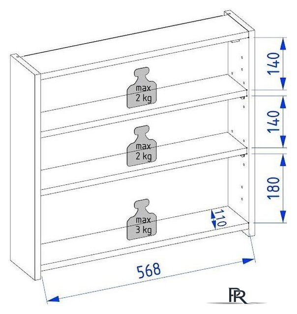  Lauter Шкаф с зеркалом Mia 60 (кашемир) - Изображение №4 — Интернет-магазин ПроЗаказ