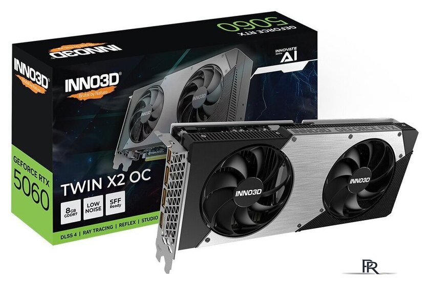 Видеокарта Inno3D GeForce RTX 5060 8GB Twin X2 OC N50602-08D7X-195071N - Изображение №2 — Интернет-магазин ПроЗаказ
