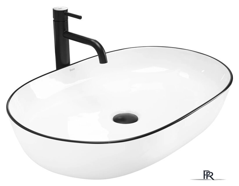 Умывальник Rea Cleo White/Black Edge REA-U6210 - Изображение №1 — Интернет-магазин ПроЗаказ