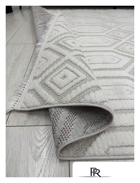Ковер для жилой комнаты Radjab Carpet Поло Прямоугольник EN 262 12549RK (2x4, Cream) - Изображение №7 — Интернет-магазин ПроЗаказ