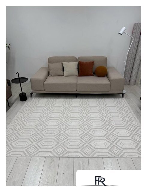 Ковер для жилой комнаты Radjab Carpet Поло Прямоугольник EN 262 12549RK (2x4, Cream) - Изображение №4 — Интернет-магазин ПроЗаказ