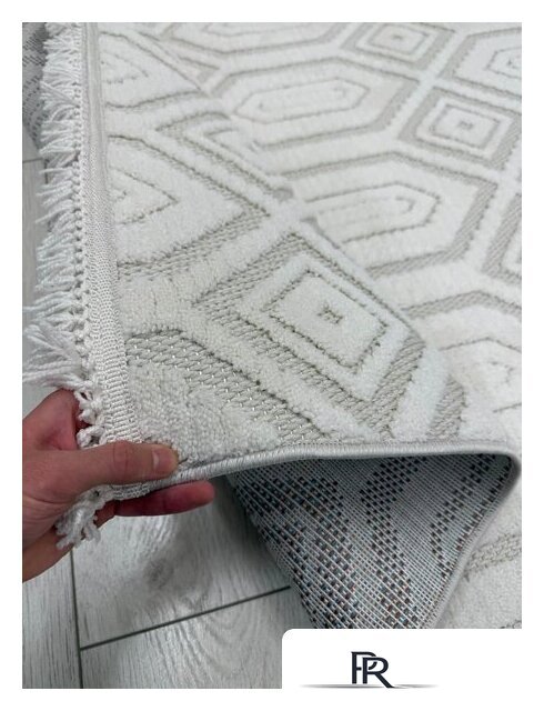 Ковер для жилой комнаты Radjab Carpet Поло Прямоугольник EN 262 12549RK (2x4, Cream) - Изображение №6 — Интернет-магазин ПроЗаказ