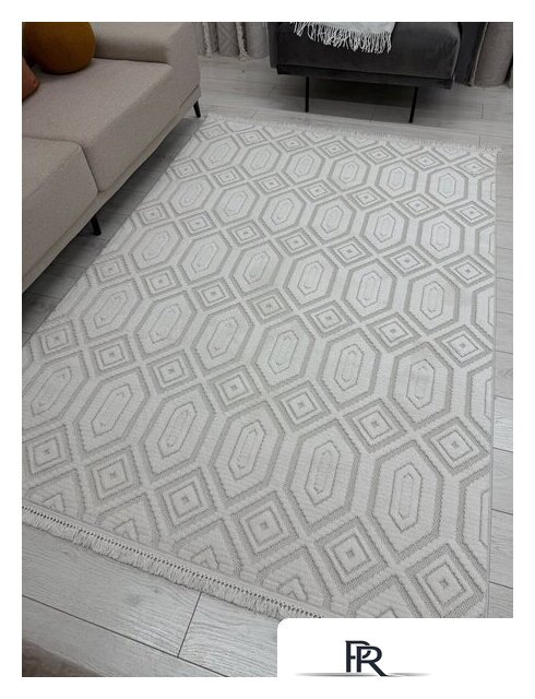Ковер для жилой комнаты Radjab Carpet Поло Прямоугольник EN 262 12549RK (2x4, Cream) - Изображение №5 — Интернет-магазин ПроЗаказ
