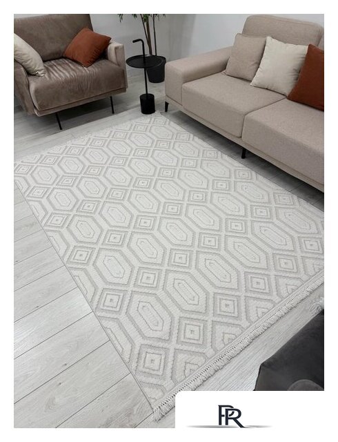 Ковер для жилой комнаты Radjab Carpet Поло Прямоугольник EN 262 12549RK (2x4, Cream) - Изображение №3 — Интернет-магазин ПроЗаказ