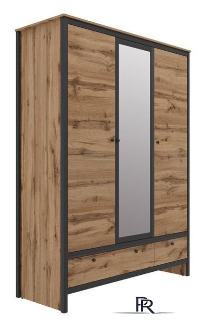 Шкаф распашной Black Red White Loft SZF3D2S (дуб вотан/черный) - Изображение №2 — Интернет-магазин ПроЗаказ