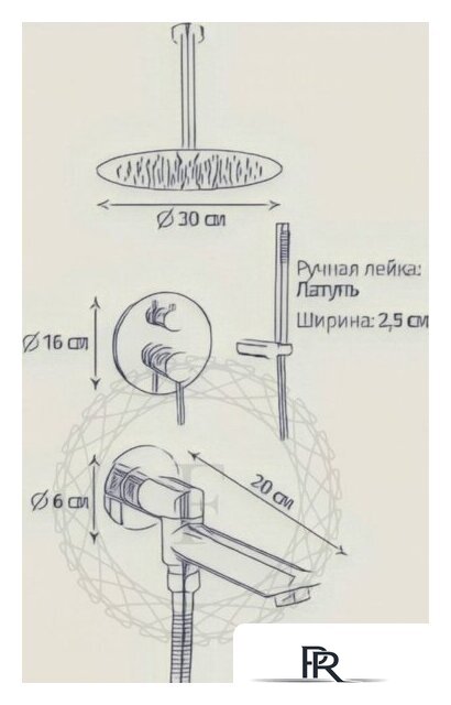 Душевая система  Filarete Roun FL1022 (графит) - Изображение №17 — Интернет-магазин ПроЗаказ