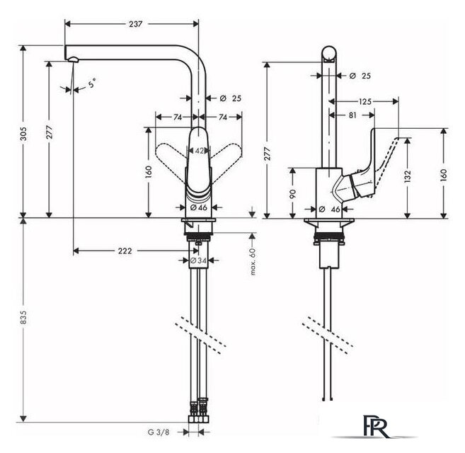Смеситель Hansgrohe Focus M41 31817670 - Изображение №2 — Интернет-магазин ПроЗаказ